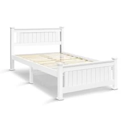 King Single Wooden Bed Frame – White