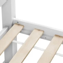 King Single Wooden Bed Frame – White -Furniture Shop WBED D 004KS 107 AB 04