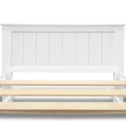 Artiss Wooden Trundle Bed Frame Timber Slat King Single Size White -Furniture Shop WBED D 03KS 107 AB 04
