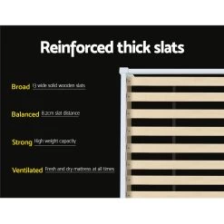 Artiss Bed Frame King Single Size Wooden Mattress Base Timber Platform JADE -Furniture Shop WBED F BASE JADE KS 04