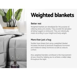 Giselle Bedding 7KG Cotton Weighted Gravity Blanket Relaxing Calming Adult Light Grey -Furniture Shop WBLANKET CT 7KG LGY 03