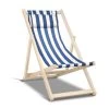 Artiss Fodable Beach Sling Chair – Blue & White