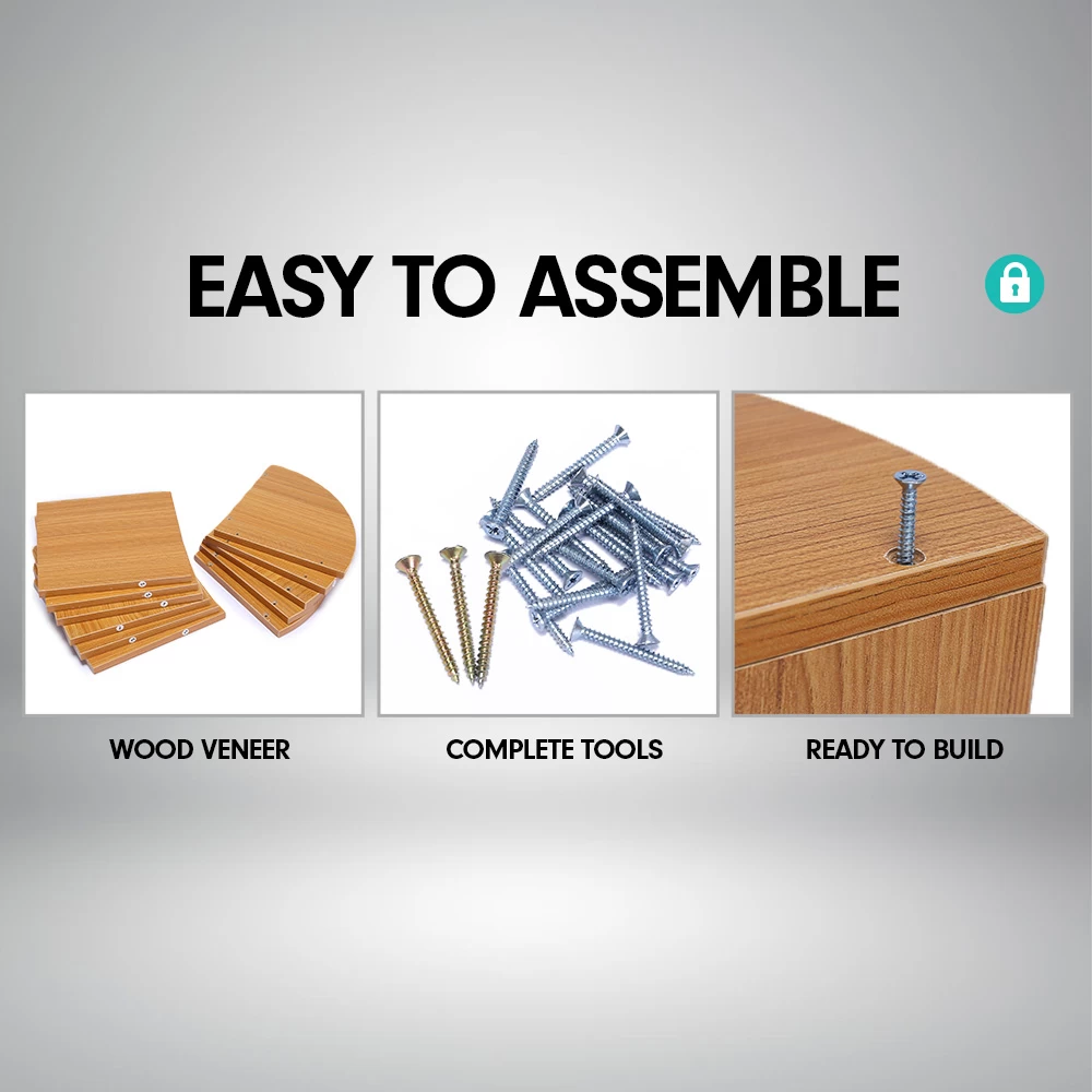 5-Tier Corner Wall Shelf Display Storage Shelves – Beech 5 5-Tier Corner Wall Shelf Display Storage Shelves – Beech - Image 3