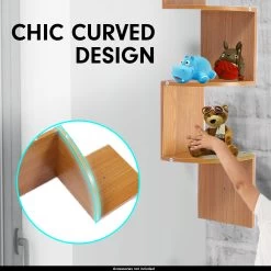 5-Tier Corner Wall Shelf Display Storage Shelves – Beech 10 5-Tier Corner Wall Shelf Display Storage Shelves – Beech -Furniture Shop WSH KLN BCH 3