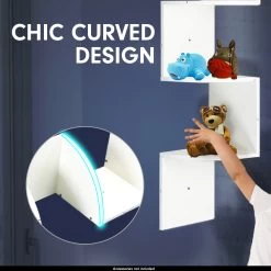 5-Tier Corner Wall Shelf Display Storage Shelves – White -Furniture Shop WSH KLN WH 3