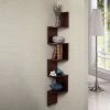 Zigzag Large Corner Wall Mount Display Shelf– Brown