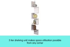 Zigzag Large Corner Wall Mount Display Shelf– White -Furniture Shop WSH YA2 WHT f 1