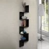 Zigzag Large Corner Wall Mount Display Shelf – Black -Furniture Shop Wsh bk 1