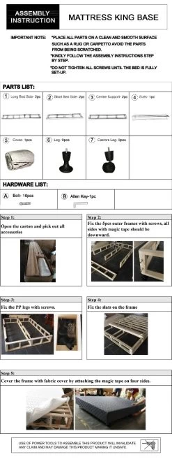 Mattress Base King Size Charcoal -Furniture Shop ai king 6 3