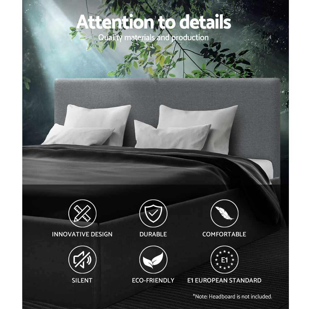 Artiss Queen Size Gas Lift Bed Frame Base With Storage Platform Fabric 6 Artiss Queen Size Gas Lift Bed Frame Base With Storage Platform Fabric - Image 4