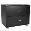 Bedside Table With Drawers MDF Wood – Black -Furniture Shop cbt 059 040 051 bk 1