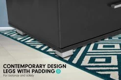 Bedside Table With Drawers MDF Wood – Black 10 Bedside Table With Drawers MDF Wood – Black -Furniture Shop cbt 059 040 051 bk f3