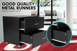 Bedside Table With Drawers MDF Wood – Black 11 Bedside Table With Drawers MDF Wood – Black -Furniture Shop cbt 059 040 051 bk f4