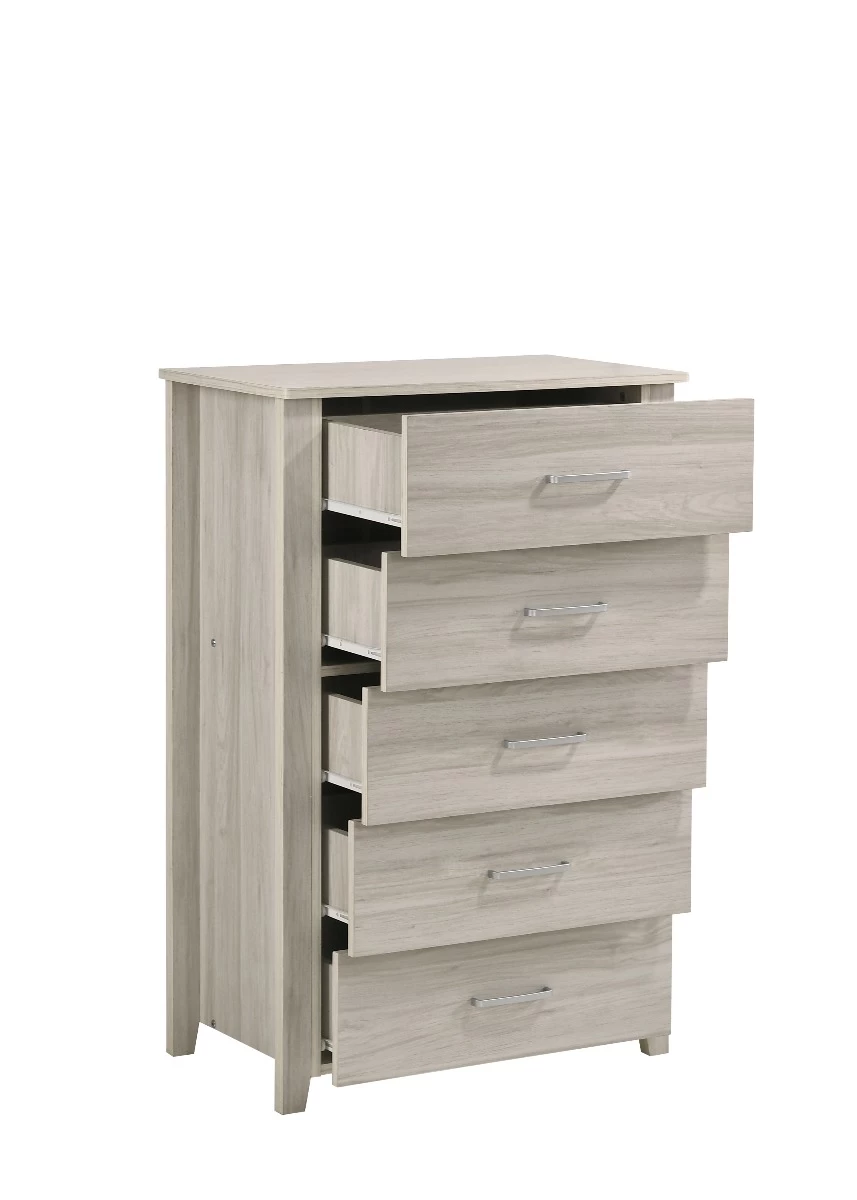 5 Chest Of Drawers Tallboy In White Oak 5 5 Chest Of Drawers Tallboy In White Oak - Image 3