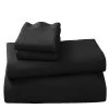 Black Cotton Microfibre 500tc 4pc King Sheet Set -Furniture Shop cvc 1000 bk g