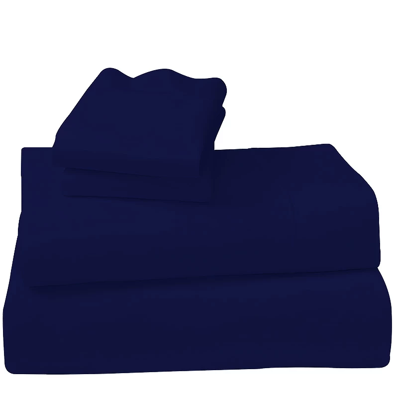 Navy Cotton Microfibre 1000TC 4pc Queen Sheet Set 3 Navy Cotton Microfibre 1000TC 4pc Queen Sheet Set