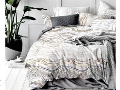 King Size 3pcs Modern Curve Quilt Cover Set