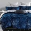King Size 3pcs Navy Matrix Quilt Cover Set -Furniture Shop ds lc0259q1