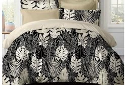 King Size Dex Black And White Fruit Salad Plant Quilt Cover Set (3PCS)