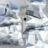 King Size Halsey Grey And White Geometric Pattern Quilt Cover Set (3PCS)