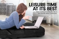 Adjustable Cushioned Floor Gaming Lounge Chair 175 X 56 X 20cm – Black -Furniture Shop fcr qlg 015 blk f1