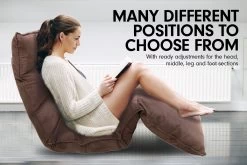 Adjustable Cushioned Floor Lounge Chair 174 X 56 X 15cm – Brown -Furniture Shop fcr qlg 087 brn f4