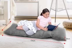 Adjustable Cushioned Floor Lounge Chair 174 X 56 X 15cm – Charcoal -Furniture Shop fcr qlg 087 chl f6