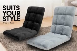 Adjustable Cushioned Floor Gaming Lounge Chair 99 X 41 X 12cm – Grey -Furniture Shop fcr qlg 804 gry f 3