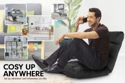 Adjustable Cushioned Floor Gaming Lounge Chair 100 X 50 X 12cm – Black 15 Adjustable Cushioned Floor Gaming Lounge Chair 100 X 50 X 12cm – Black -Furniture Shop fcr qlg 809 blk f5