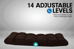 Adjustable Cushioned Floor Gaming Lounge Chair 100 X 50 X 12cm – Brown -Furniture Shop fcr qlg 809 brn f2