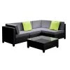 Gardeon 5 Piece PE Wicker Outdoor Sofa – Black & Grey -Furniture Shop ff bali bk abc 00