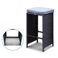 Gardeon 7 Piece Outdoor Dining Table Set – Black -Furniture Shop ff barset bk 7abc 05 1