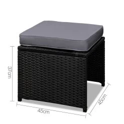 Gardeon 11 Piece PE Wicker Outdoor Dining Set – Black -Furniture Shop ff dining 11set bk 03