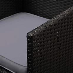 Gardeon 5 Piece Wicker Outdoor Dining Set – Black -Furniture Shop ff dining 5set bk 06