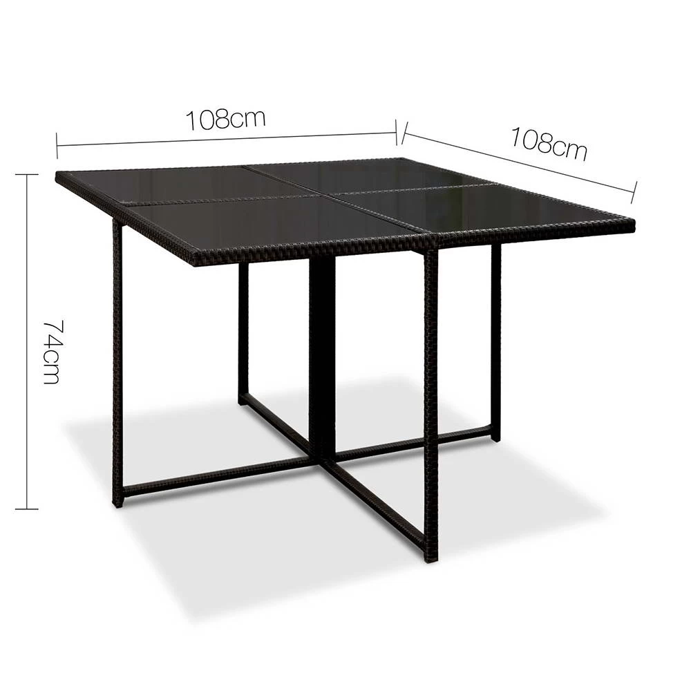 Gardeon 9 Piece Wicker Outdoor Dining Set – Black & Grey 4 Gardeon 9 Piece Wicker Outdoor Dining Set – Black & Grey - Image 2