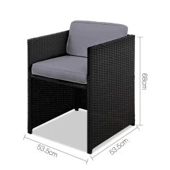 Gardeon 9 Piece Wicker Outdoor Dining Set – Black & Grey 16 Gardeon 9 Piece Wicker Outdoor Dining Set – Black & Grey -Furniture Shop ff dining 9set bk 02