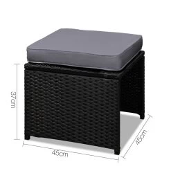 Gardeon 9 Piece Wicker Outdoor Dining Set – Black & Grey 17 Gardeon 9 Piece Wicker Outdoor Dining Set – Black & Grey -Furniture Shop ff dining 9set bk 03