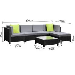 Gardeon 6 Piece Outdoor Wicker Sofa Set – Black -Furniture Shop ff monaco bk abcd 05 1