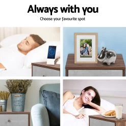 Artiss Bedside Table With Drawer – Grey & Walnut -Furniture Shop furni g ind bside 01 wd 05