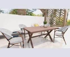Loki Dark Oak 5-Piece Outdoor Dining Set -Furniture Shop gjcp4nx 5