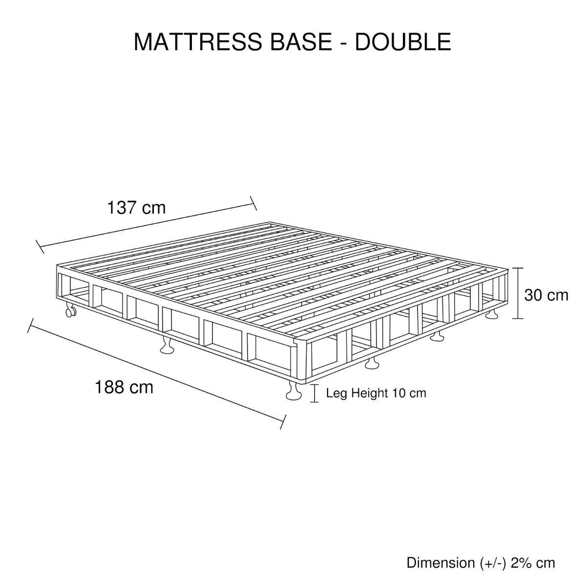 Mattress Base Double Size Charcoal 10 Mattress Base Double Size Charcoal - Image 8