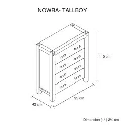 Nowra 4 Drawer Tallboy -Furniture Shop infographic 15 3