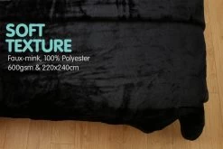 600GSM Large Double-Sided Queen Faux Mink Blanket – Black 9 600GSM Large Double-Sided Queen Faux Mink Blanket – Black -Furniture Shop mink bk f3