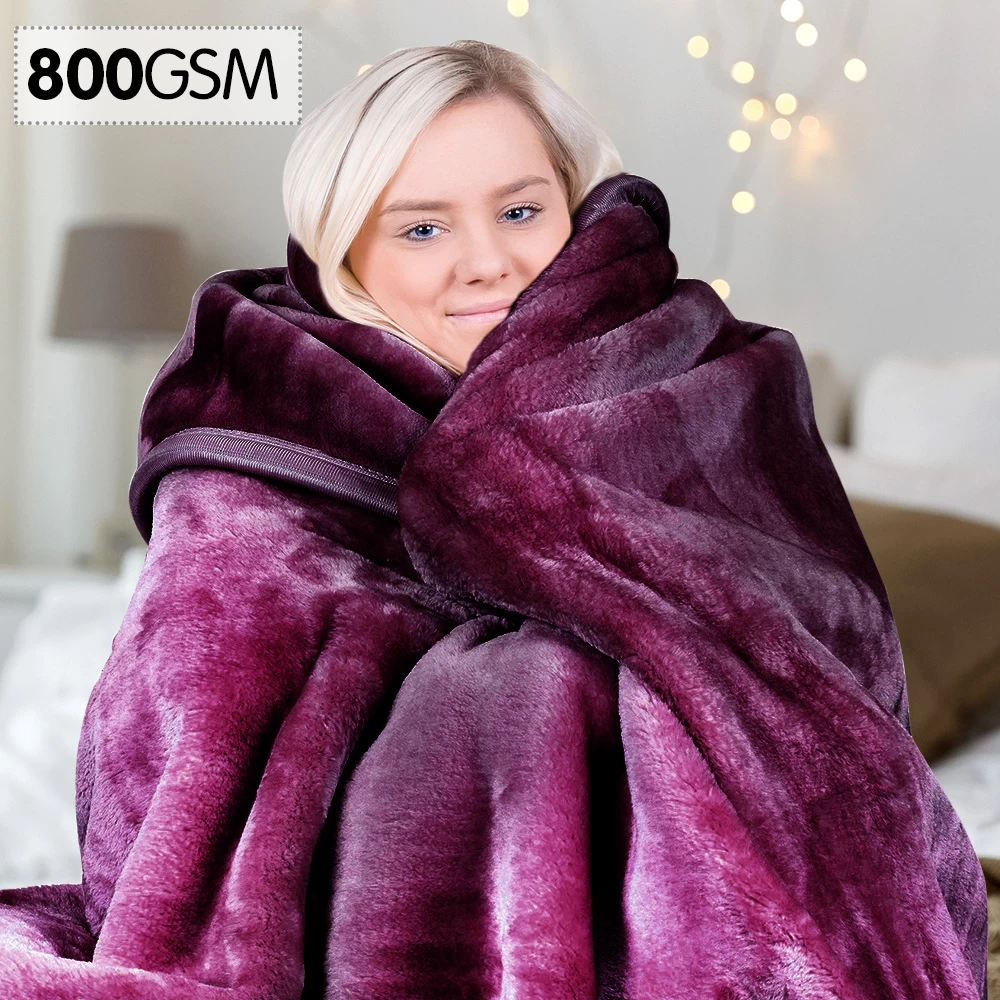 800GSM Heavy Double-Sided Faux Mink Blanket – Purple 3 800GSM Heavy Double-Sided Faux Mink Blanket – Purple