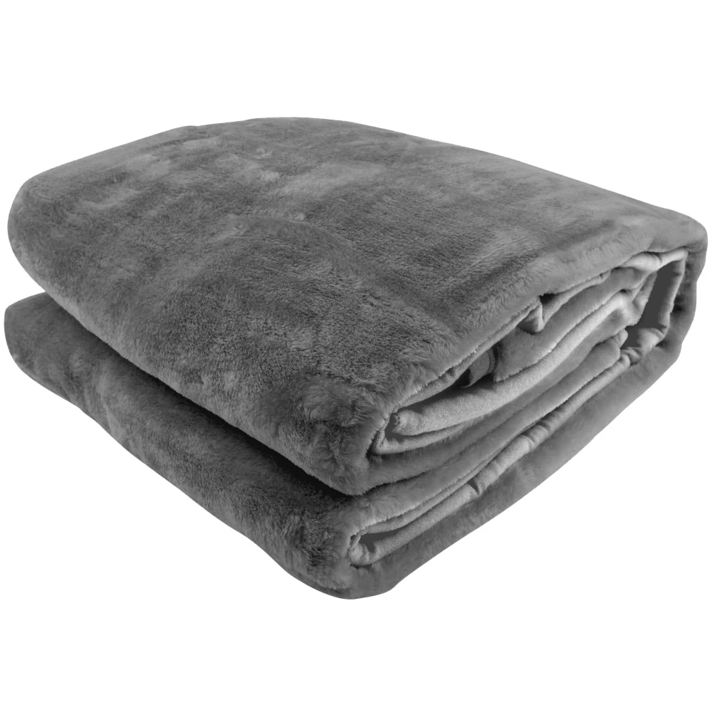 600GSM Double-Sided Queen Size Faux Mink Blanket – Pewter Silver 5 600GSM Double-Sided Queen Size Faux Mink Blanket – Pewter Silver - Image 3