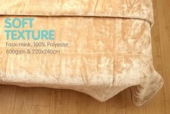 800GSM Heavy Double-Sided Faux Mink Blanket – Beige -Furniture Shop mnkhv be f3