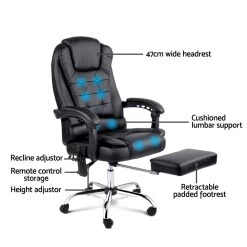 8 Point Reclining Message Chair – Black -Furniture Shop moc 9mj bk combo 03