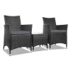 Gardeon 3 Piece Wicker Outdoor Furniture Set – Black -Furniture Shop odf bistro rattan bk 00