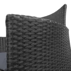 Gardeon 3 Piece Wicker Outdoor Furniture Set – Black -Furniture Shop odf bistro rattan bk 05