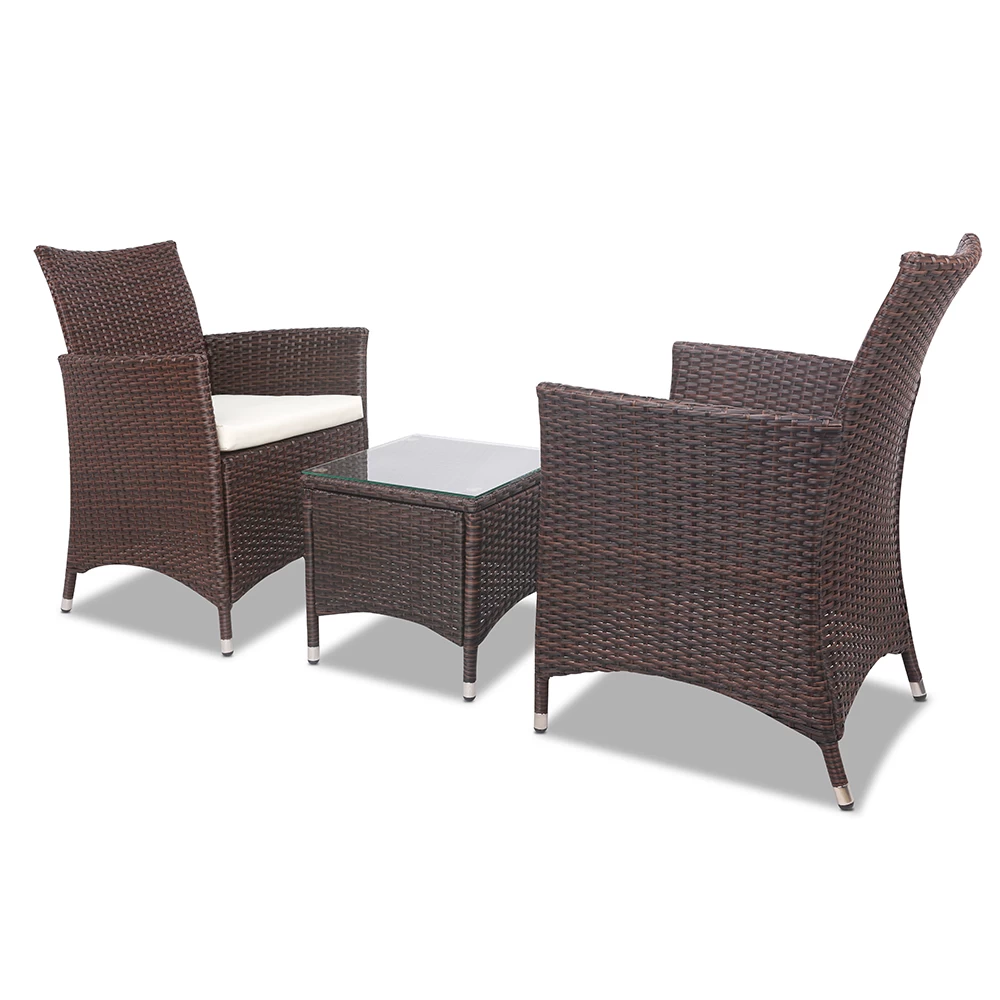 Gardeon 3 Piece Wicker Outdoor Furniture Set – Brown 6 Gardeon 3 Piece Wicker Outdoor Furniture Set – Brown - Image 4